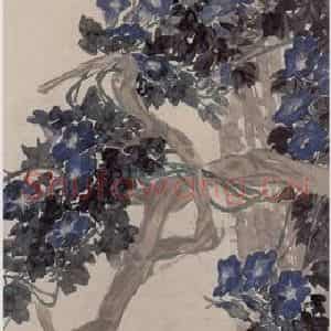 1890年 任伯年《花鸟四条屏》国画花鸟写意作品图片鉴赏