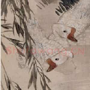 1890年 任伯年《花鸟七条屏》国画花鸟写意作品图片鉴赏