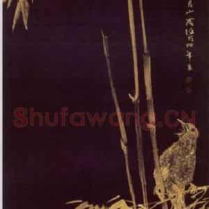 1890年 任伯年《金笔花鸟六条屏》国画花鸟写意作品图片鉴赏