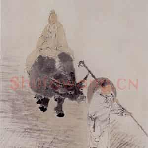 1889年 任伯年《紫气东来》国画人物写意作品图片鉴赏
