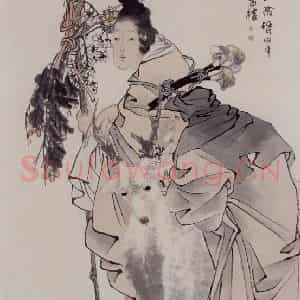 1889年 任伯年《麻姑献寿图》国画人物写意作品图片鉴赏