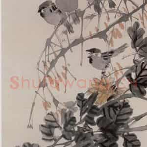 1891年 任伯年《花鸟四条屏》国画花鸟写意作品图片鉴赏