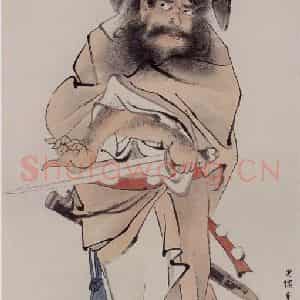 1891年 任伯年《钟进士像》国画人物写意作品图片鉴赏