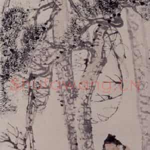1891年 任伯年《松下高士图》国画人物写意作品图片鉴赏