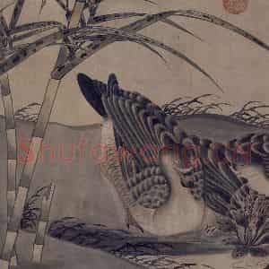 宋代 赵佶《柳鸦芦雁图》国画花鸟作品图片鉴赏