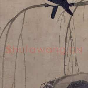 宋代 赵佶《柳鸦芦雁图》国画花鸟作品图片鉴赏