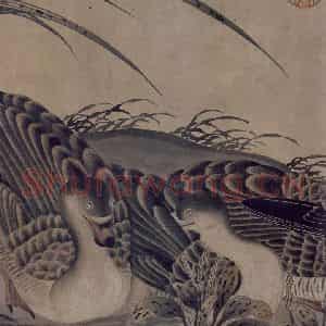 宋代 赵佶《柳鸦芦雁图》国画花鸟作品图片鉴赏