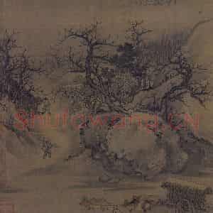 宋代 朱锐《溪山行旅图》国画综合作品图片鉴赏