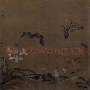 宋代 艳艳女史《花卉草虫图》国画花鸟作品图片鉴赏