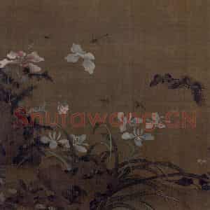 宋代 艳艳女史《花卉草虫图》国画花鸟作品图片鉴赏