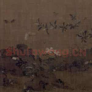 宋代 艳艳女史《花卉草虫图》国画花鸟作品图片鉴赏