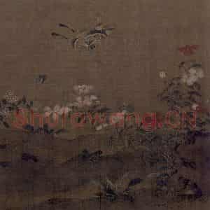 宋代 艳艳女史《花卉草虫图》国画花鸟作品图片鉴赏