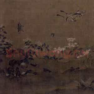 宋代 艳艳女史《花卉草虫图》国画花鸟作品图片鉴赏