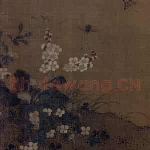 宋代 艳艳女史《花卉草虫图》国画花鸟作品图片鉴赏