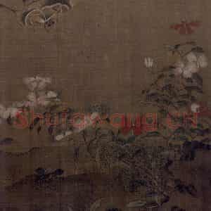 宋代 艳艳女史《花卉草虫图》国画花鸟作品图片鉴赏