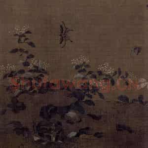 宋代 艳艳女史《花卉草虫图》国画花鸟作品图片鉴赏
