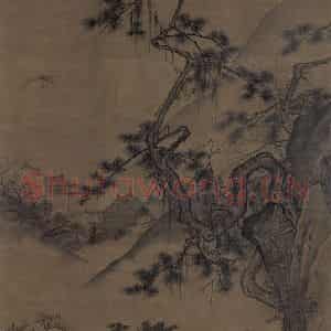 宋代《山楼来凤图》国画山水作品图片鉴赏