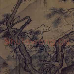 宋代《山楼来凤图》国画山水作品图片鉴赏