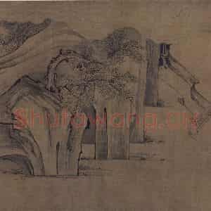 宋代《莲社图》国画山水作品图片鉴赏