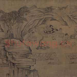 宋代《莲社图》国画山水作品图片鉴赏