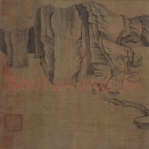 宋代《莲社图》国画山水作品图片鉴赏
