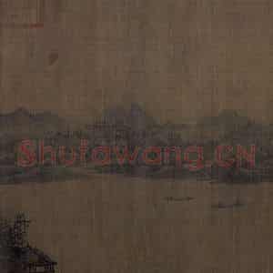宋代《秋山萧寺图》国画山水作品图片鉴赏