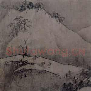 宋代《雪景山水图》国画山水作品图片鉴赏