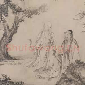 宋代 张激《白莲社图》国画综合作品图片鉴赏