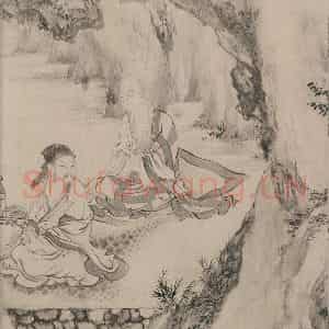 宋代 张激《白莲社图》国画综合作品图片鉴赏
