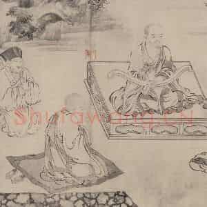 宋代 张激《白莲社图》国画综合作品图片鉴赏