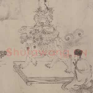 宋代 张激《白莲社图》国画综合作品图片鉴赏