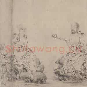 宋代 张激《白莲社图》国画综合作品图片鉴赏
