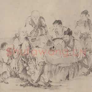 宋代 张激《白莲社图》国画综合作品图片鉴赏