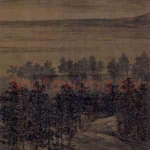 五代 董源《夏景山口待渡图》国画山水作品图片鉴赏