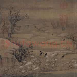 宋代《寒鸦图》国画花鸟作品图片鉴赏