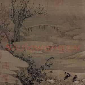 宋代《寒鸦图》国画花鸟作品图片鉴赏