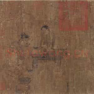 宋代《萧翼赚兰亭图》国画人物作品图片鉴赏