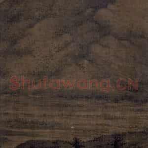 五代 董源《夏景山口待渡图》国画山水作品图片鉴赏