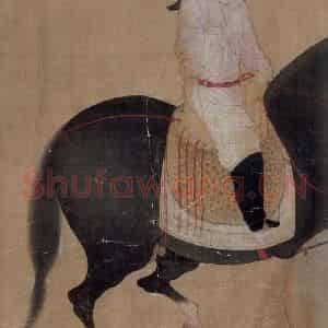 宋代 赵佶（传）《摹张萱虢国夫人游春图》国画综合作品图片鉴赏