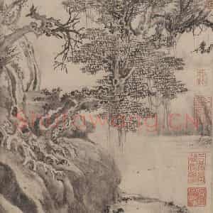 宋代 张激《白莲社图》国画综合作品图片鉴赏