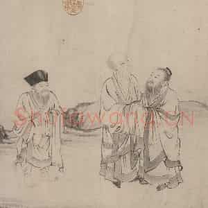 宋代 张激《白莲社图》国画综合作品图片鉴赏