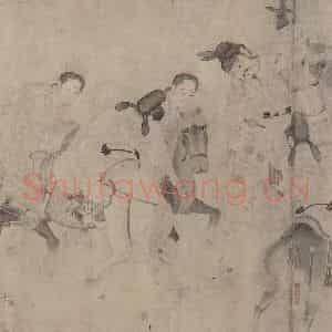 宋代《明皇击球图》国画人物作品图片鉴赏