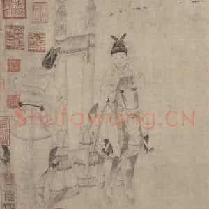 宋代《明皇击球图》国画人物作品图片鉴赏