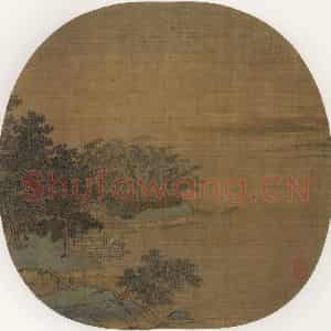 宋代《江亭晚眺图》国画山水作品图片鉴赏