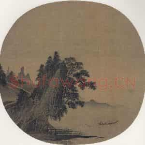 宋代《松湖钓隐图》国画山水作品图片鉴赏