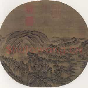宋代《峻岭溪桥图》国画山水作品图片鉴赏