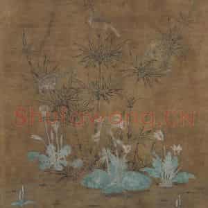 宋代《竹雀双兔图》国画花鸟作品图片鉴赏