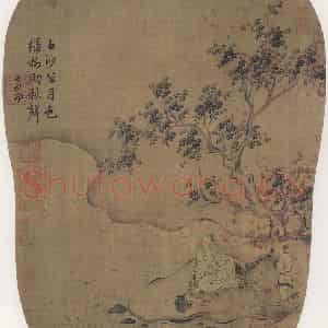 宋代 马和之《月色秋声图》国画山水作品图片鉴赏