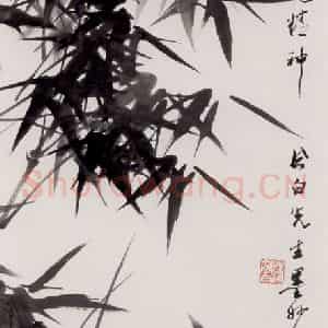 90年代 蒋凤白《风枝露叶见精神》国画花鸟作品图片鉴赏