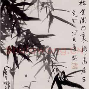 90年代 蒋凤白《风雨春笋》国画花鸟作品图片鉴赏